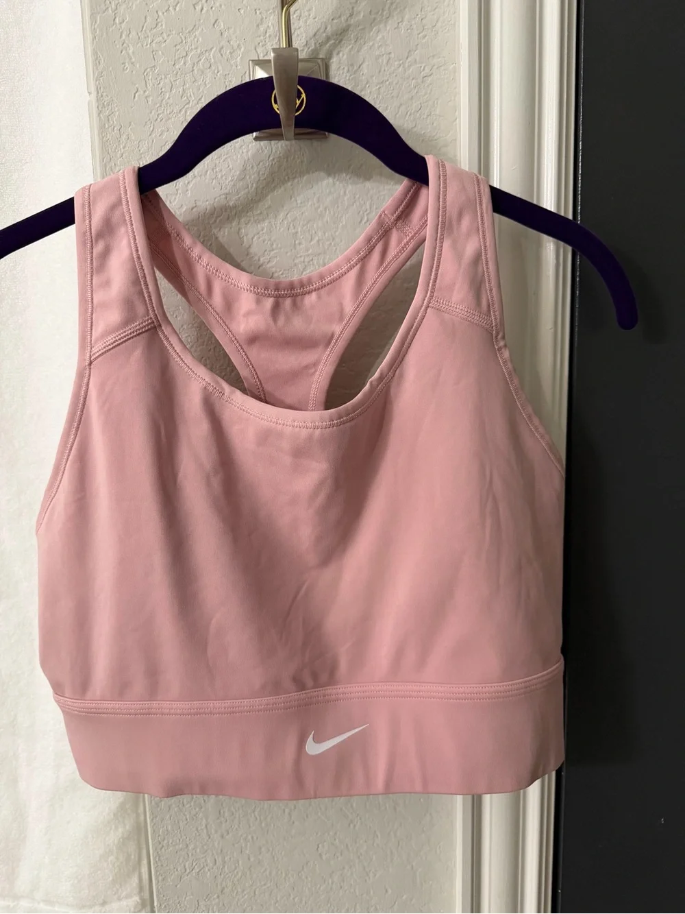 Nike Dri-FIT Racerback Medium Support Sports Bra Pink Large